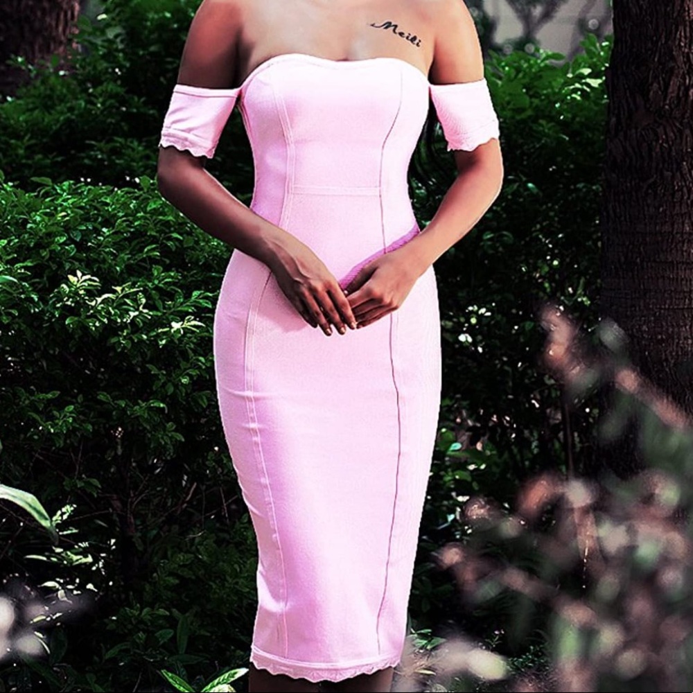 Pretty in Pink Midi Bandage Dress